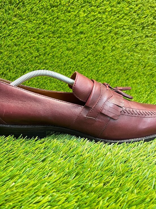 Harrison Gill Pluto Mens Size 12EE Burgundy Leather Tassel Wingtip Loafer Shoes main image 7